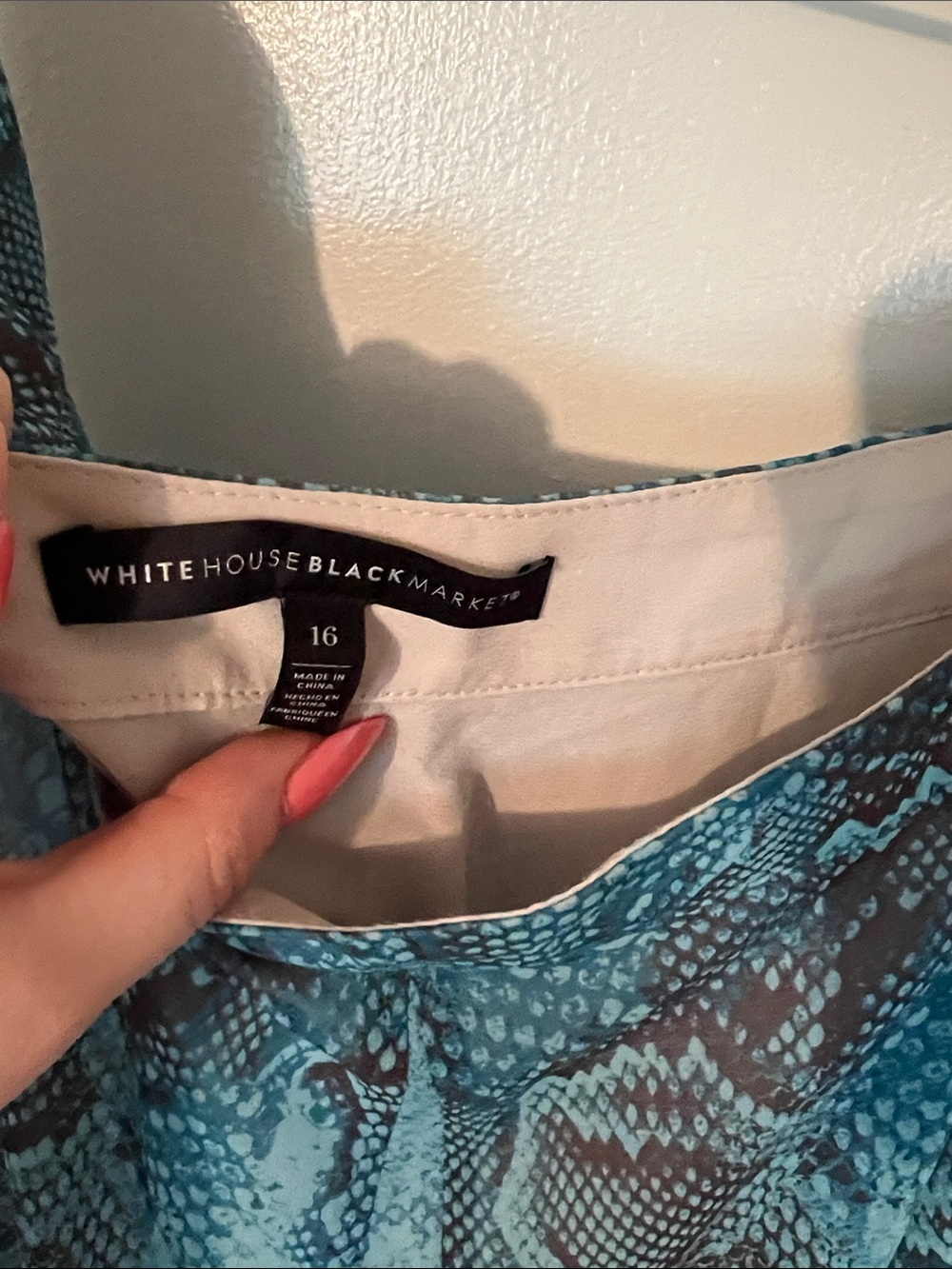 White House Black Market Teal and Brown Ombre Snake-Print Maxi Skirt - Picture 2 of 4